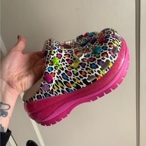 CROCS Multicolor Leopard Print Slippers
